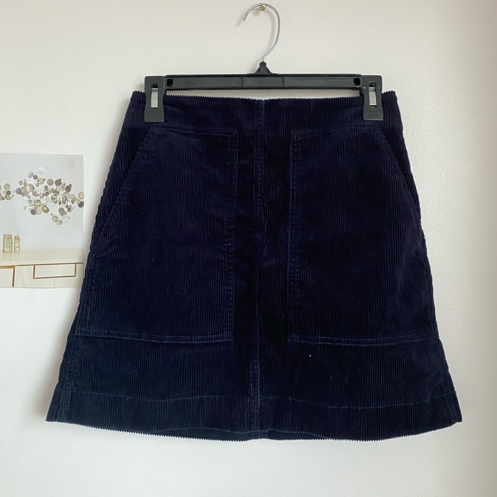 Indigo Corduroy Mini Skirt
